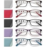 JOLISU Reading Glasses for Women, 5 Pack Blue Light Blocking Readers, Lightweight Eyeglasses with Spring Hinge