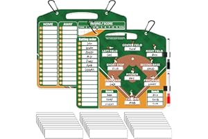 YHNTGB Magnetic Baseball Coach Clipboard Erases Easily Double-Sided Sturdy Lineup Board with 30 Cards and Marker 2 Snap Hooks and Pen for Dugout Display Ball