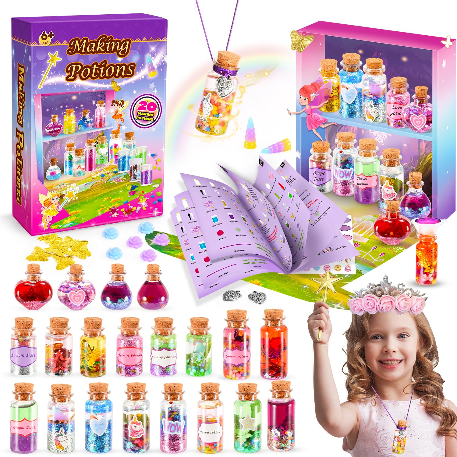 Craft Kits for Kids, Potion Making Kit Children 7 8 9 10 11 Year Old Girl Gifts Girls Toys Age 6 7 8 9 10 11 Surprise Fairy Toys for Girls Gifts for 5-10 Year Old Potions Kit for Kids Birthday Gifts