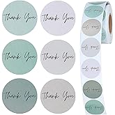 Guduling 1000 Thank You Stickers,Round Thank You Stickers,Small Thanks You Sticker,Green & Gray Self-Adhesive Thanks You Sticker 1 inch for Gifts, Envelopes, and Crafts