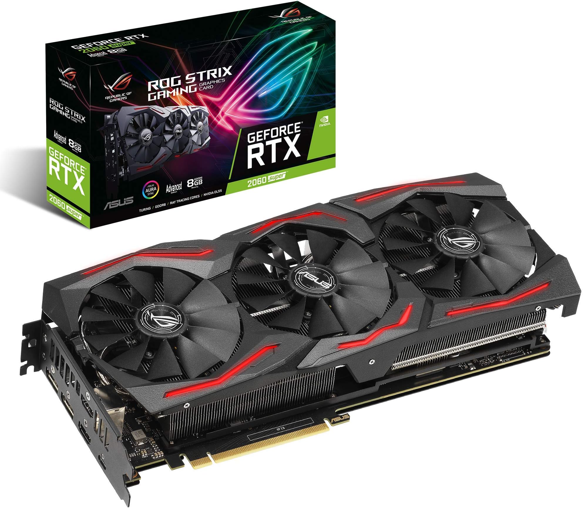ASUS ROG Strix GeForce RTX 2060 Enhanced Edition 8 GB GDDR6 with Powerful Cooling for Better Refresh Rates and a High Performance Boost with AURA RGB ROG-STRIX-RTX2060S-A8G-GAMING