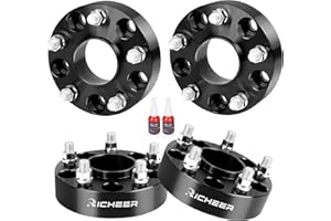 Richeer 1.5 inch 5x5 Wheel Spacers for 2018-2024 Wrangler JL, 2011-2024 Grand Cherokee WK2 WL, 2019-2024 Gladiator JT, 2011-2023 Durango, 5x127mm Forged Wheel Spacer with 14x1.5 Studs & 71.5mm bore