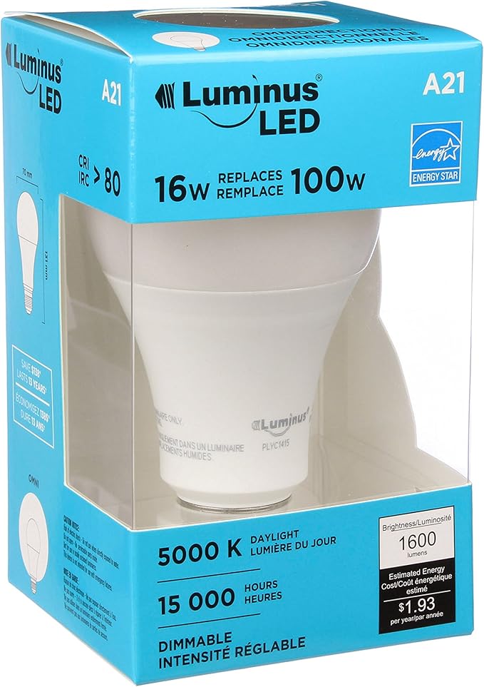 Luminus PLYC141516W (100W) 1600 Lumens 5000K Dimmable Led Light Bulb6