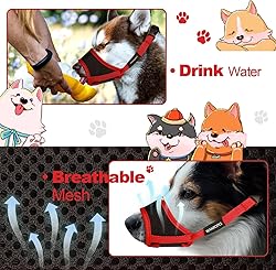 Dog Muzzle, Soft Nylon Muzzle for Small Medium