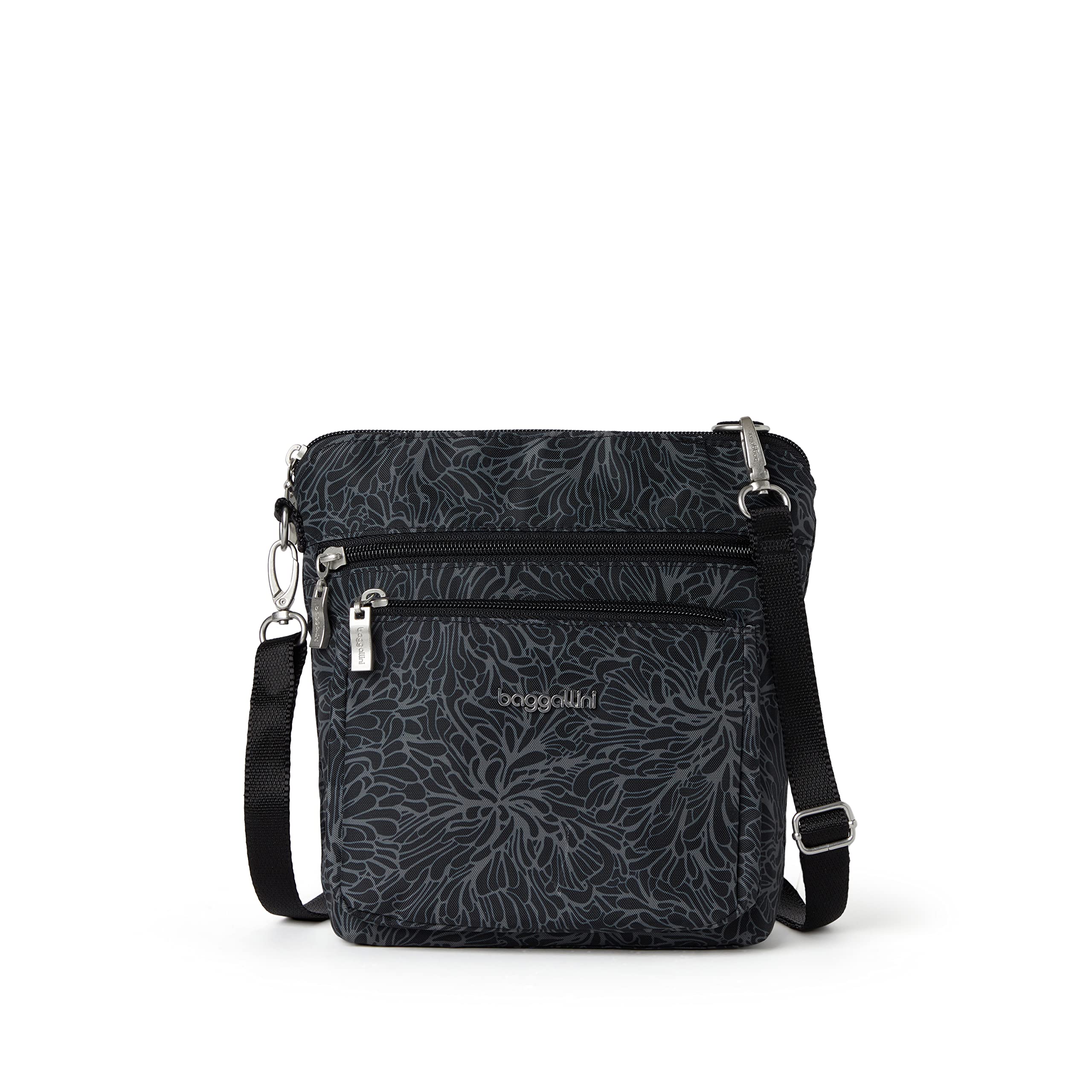 Baggallini Women's Modern Pocket Crossbody, Midnight Blossom, One Size