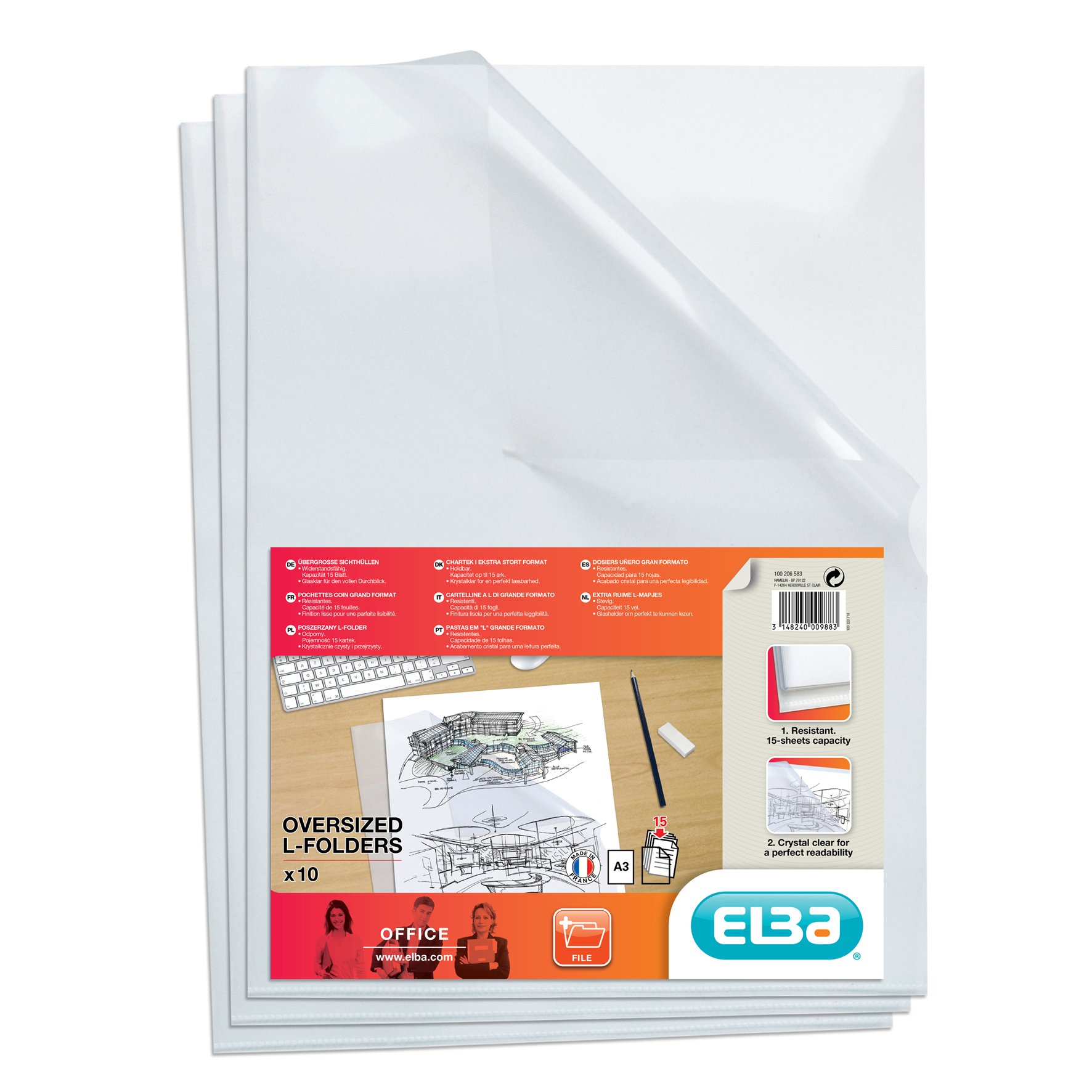 ELBA Sichthüllen DIN A3 FardClair, aus PP-Folie 0,18 mm