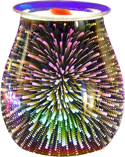 Makimoo Stunning Electric Wax Melt Burner Wax Warmer Night Light 3D Fireworks