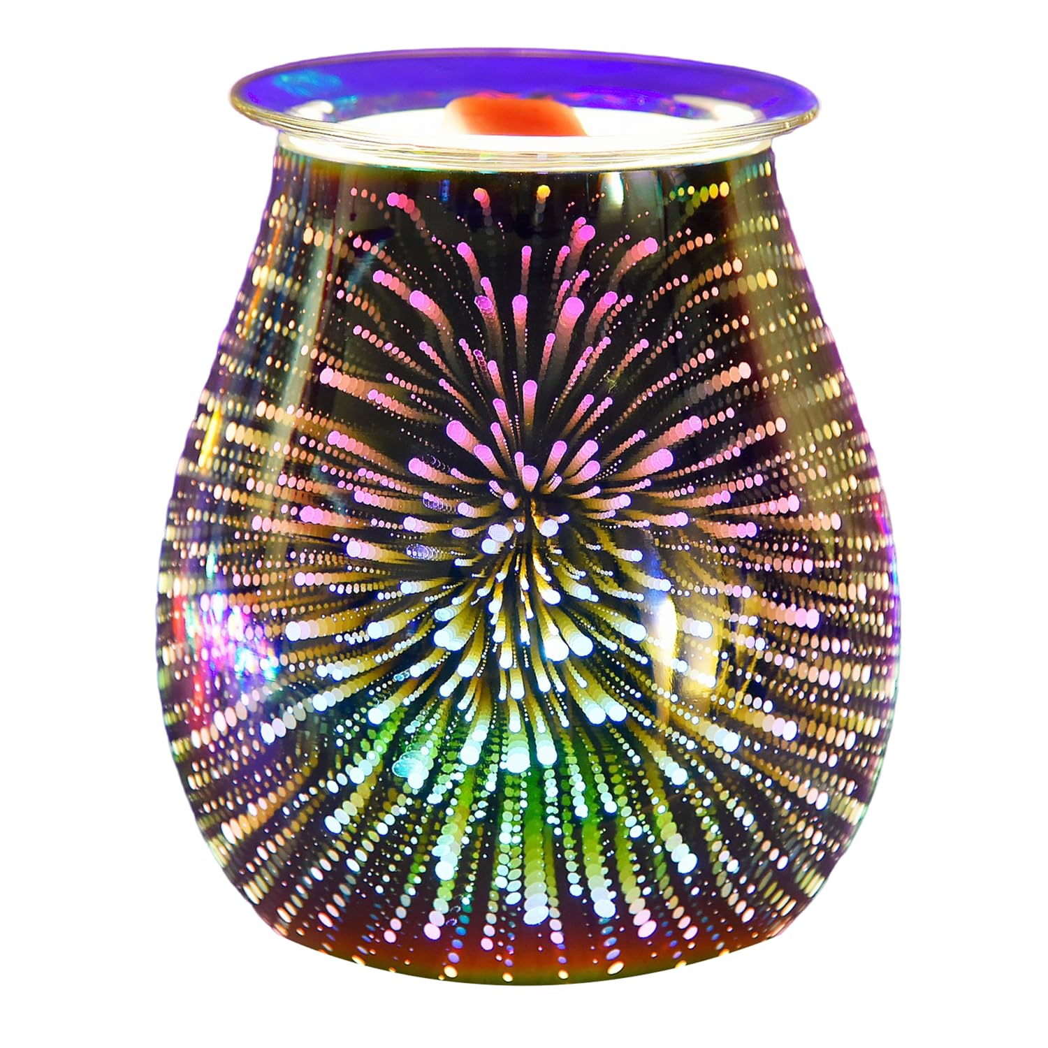 Makimoo Stunning Electric Wax Melt Burners, Oil Burner, Wax Warmer, Night Light Oil Lamp for Home Decoration (3D Fireworks)