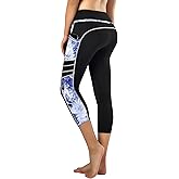 Zinmore Women's Capri Yoga Pants Exercise Running Workout Leggings with Pockets