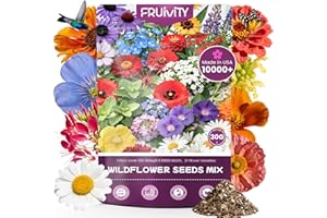 Wildflower Seeds Bulk 10000+, 1.06oz Butterfly Hummingbird Mix, 21 Variety Perennial Annual Mix, Non-GMO Heirloom Flower Seed