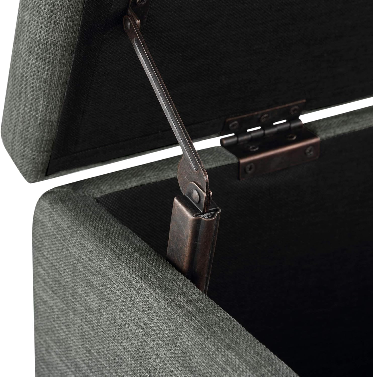 Basics 35.5"L Storage Bench Ottoman, Charcoal: Kitchen & Dining