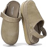 Project Cloud 100% Genuine Leather Clogs for Women - Memory Foam Womens Clogs & Mules with Adjustable Straps - Lightweight Platform Shoes Non-Slip Slides (Goldstar, TAUP, 11)