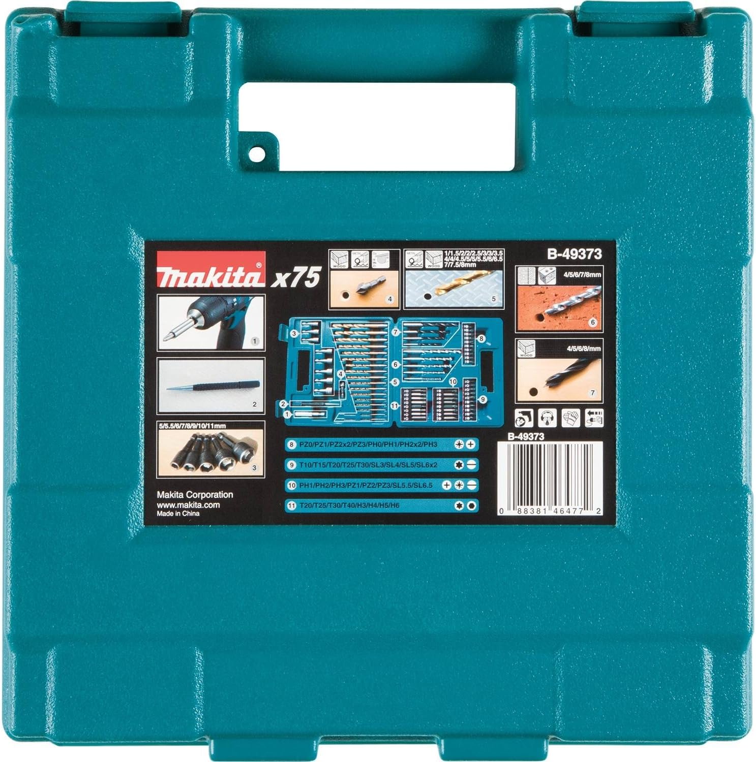 Makita B-49373 75 PC Metric Drill and Screw Bit Set - - 