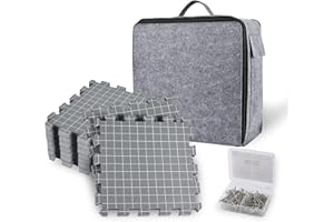 Yrangee Blocking Mats for Knitting & Crochet Project,Extra Thick Blocking Boards with Grids for Needlepoint or Crochet,9 Pack Knitting Mats with 150 T-Pins and Storage Bag