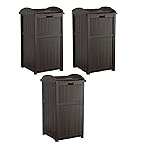 Suncast Trash Hideaway Outdoor Patio 33 Gal Garbage