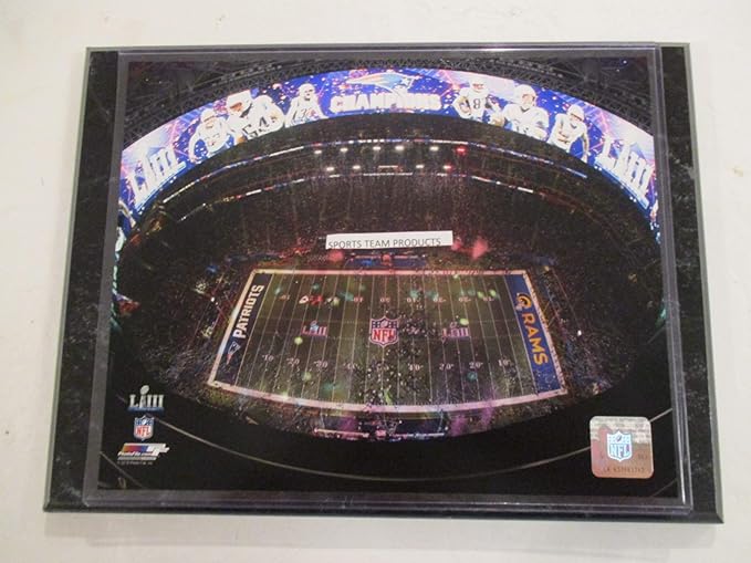 Super Bowl 53 New England Patriots Los Angeles Rams Mercedes Benz Stadium Atlanta Georgia Photo Mounted On A 9 X 12 Black Marble Plaque At Amazon S Sports Collectibles Store