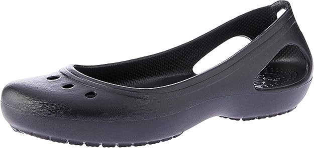 Amazon.com | Crocs Women's Kadee Black/Black Ankle-High Rubber Ballet Flat - 6M | Sandals