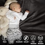 EHEYCIGA Fleece Blanket Double Size 150x200 Dark Grey Soft Flannel view 2