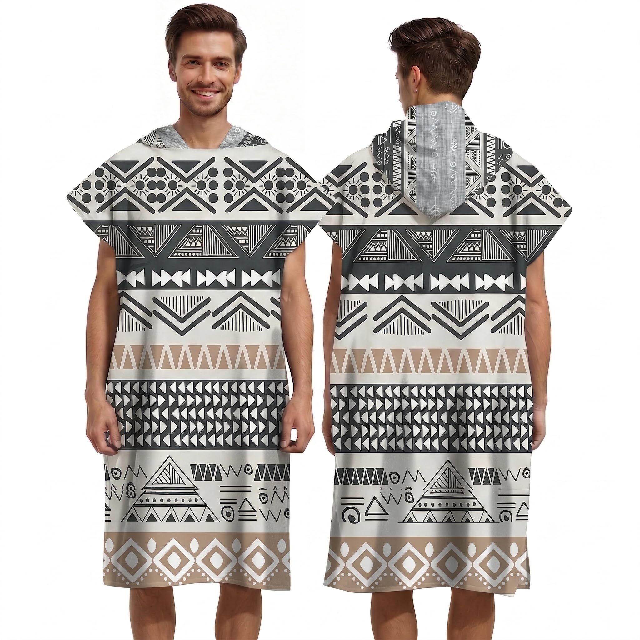 LOMTRATS Quick-drying Surf Poncho, Changing Towel, Bathrobe, Sports Towels for Swimmers,Hoodie for Adults,Swimming,Beach,Surfing,Diving,Bathing（Adult-M）