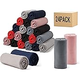 CULVE 24 Pack Fleece Throw Blanket 50x60 - Soft Lightweight Blankets in Bulk for Wedding, Gifts Pet Home Bed Sofa Couch Office Travel(6 Color)
