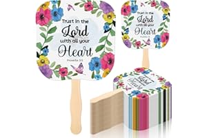 Sherr 50 Pcs Christian Fans Bulk Religious Church Handheld Fans The Lord's Prayer Parlor Gift for Church Services Products