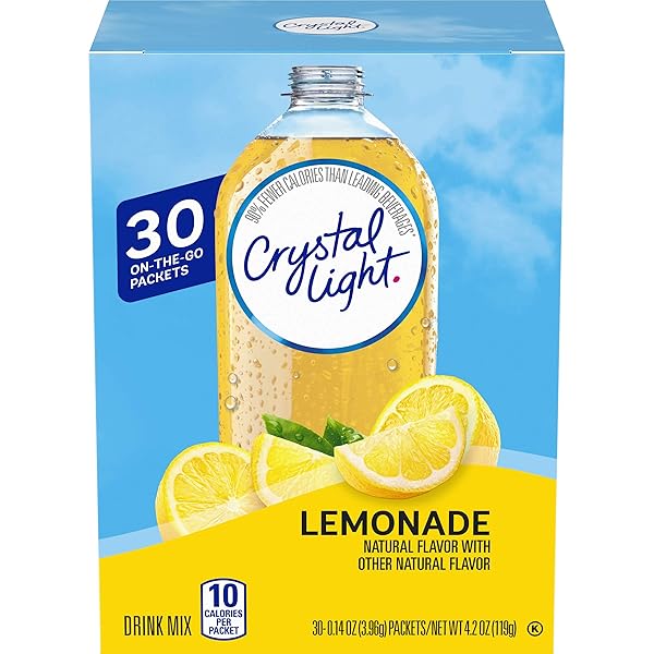 CRYSTAL LIGHT LEMONADE DRINK MIX (30 ON-THE-GO PACKETS)