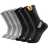 LEVEL8 Mens Work Crew Socks, Comfy Mid Calf Dress Socks, Moisture Wicking, Running and Exercise, 6 Pairs