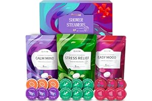 Shower Steamers Aromatherapy - 18 Pack Shower Bombs Natural Organic Essential Oils Comes with 3 Sachet, Valentines Day Gifts 