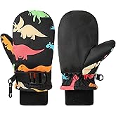 Huuflyty Toddler Mittens Waterproof Toddler Gloves Kids Snow Gloves Baby Winter Mittens Warm Fleece