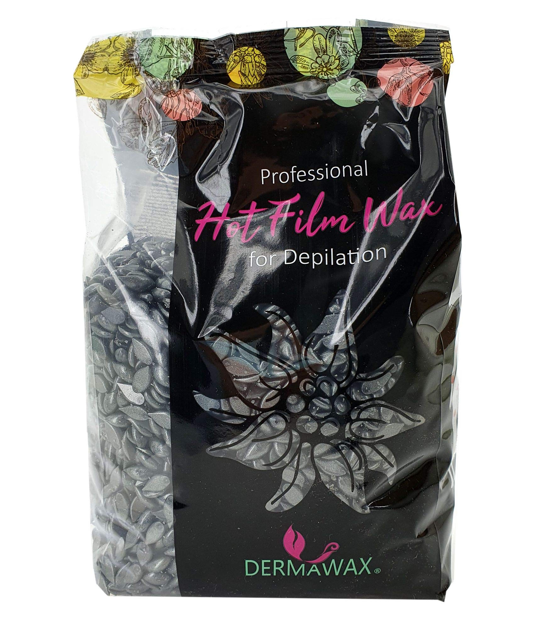 500g Black SilverHot Wax Beads for Professional Hair Removal – Eyebrows, Face, Underarms, Arms, Back, Chest, Bikini & Intimate Areas Waxing – Made in Italy (0,5 kg, Black silver)