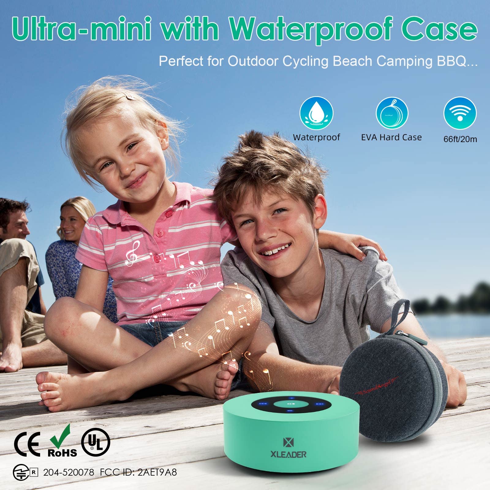 XLEADER Upgraded [Smart Touch] Bluetooth Speakers A8 (Cyan)