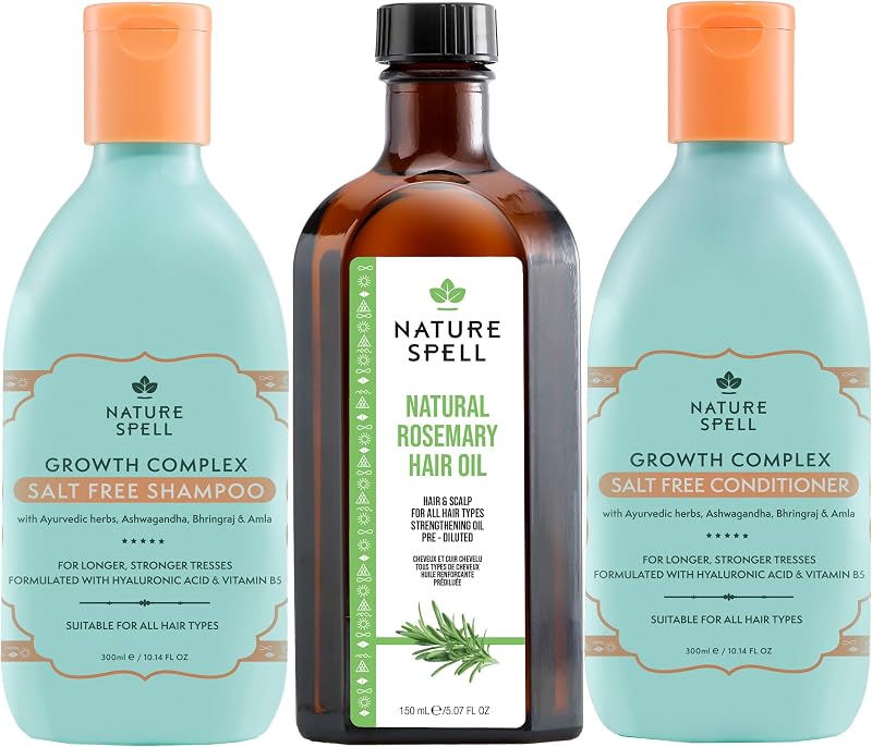 Nature Spell Hair Growth Trio Rosemary Oil Shampoo Conditioner Sulphate-Free