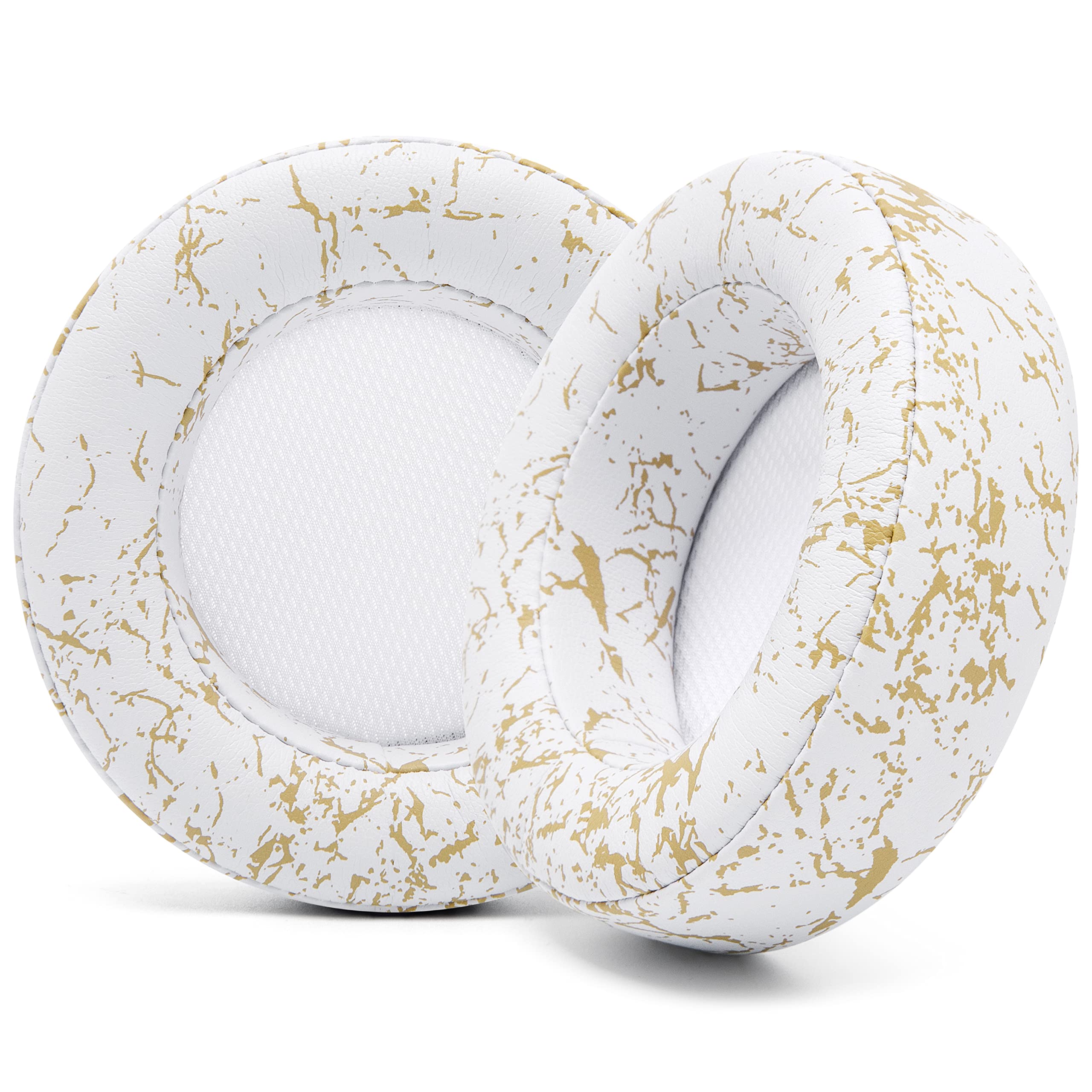 WC Upgraded Replacement Earpads for Corsair Virtuoso Gaming Headset Made by Wicked Cushions | Improved Durability, Thickness, Softer Leather, and Sound Isolation | Gold Marble