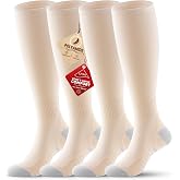 Benirap Compression Socks for Women and Men, 15-20 mmHg Circulation Support | Knee High, Breathable, Lightweight, Best for Flying, Travel, Running, Cycling, Nurses, Pregnancy, Daily Wear, 2 Pairs