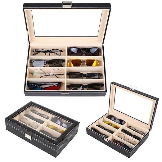 title=MVPOWER Scatola Porta Occhiali Custodia Organizzatore a 8 Posti per Occhiali con