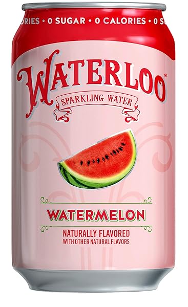 WATERLOO SPARKLING WATER, WATERMELON NATURALLY FLAVORED, 12 FL OZ CANS, PACK OF 12 | ZERO CALORIES | ZERO SUGAR OR ARTIFICIAL SWEETENERS | ZERO SODIUM