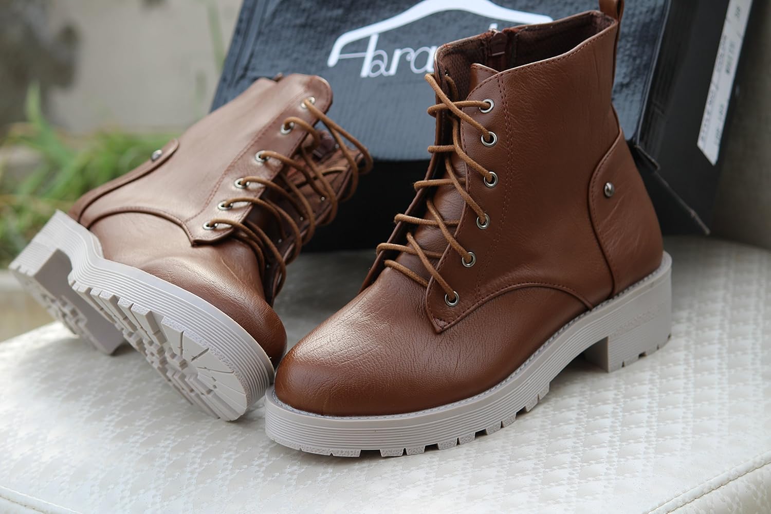 brauch women's brown laces boots