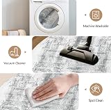 Famibay Round Rug 150cm Grey Abstract Thin 5mm Non Slip Washable view 5