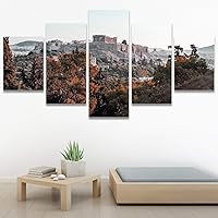 SIGNWIN 5 Panel Canvas Wall Art Cityscape Contemporary Expressive Multicolor Photography Places for Home Decorations Ready to Hang - 60