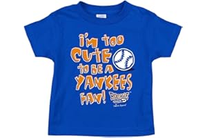 ROOKIE WEAR BY SMACK APPAREL Too Cute to Be a Yankees Fan Baby Apparel for New York Baseball Fans (NB-7T)