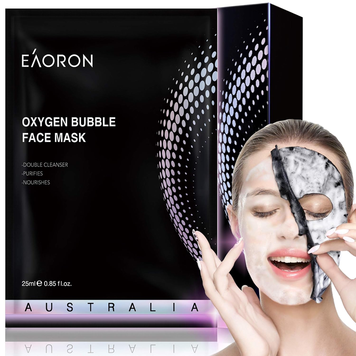 Eaoron Facial Mask Oxygen Bubble Mask, Australia Made, Eaoron Bubble Face Mask, Face Mask Sheet Skincare, Un Korean Facial Mask Skin Care