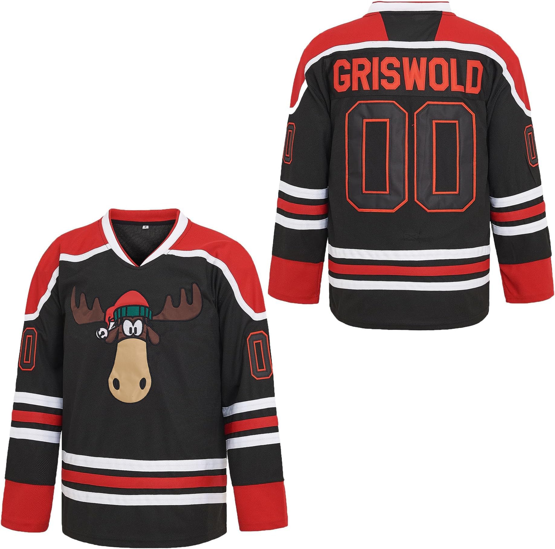 Photo 1 of Clark #00 Griswold Movie Hockey Jerseys X-Mas Christmas Vacation Mens Jersey White Stitched Black M