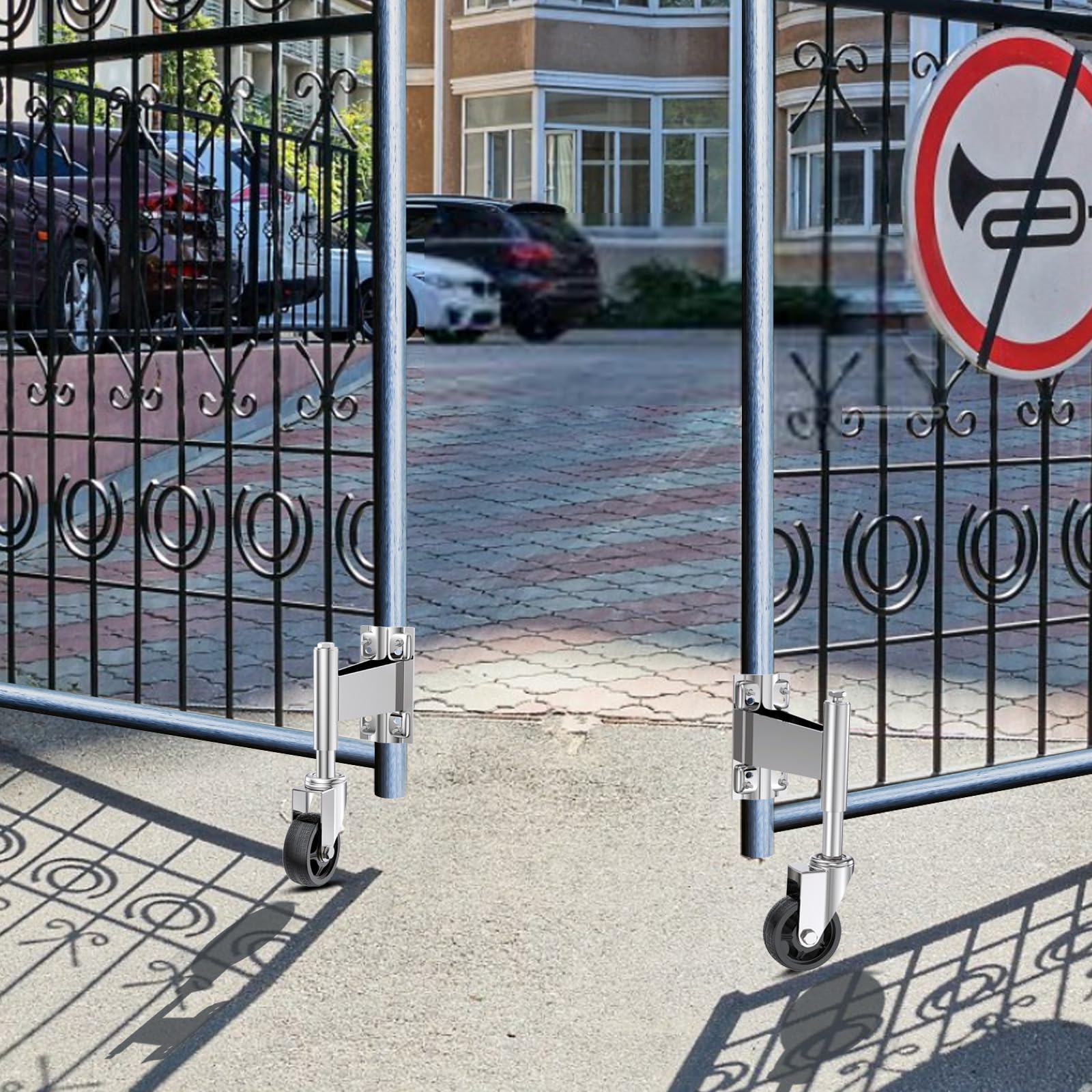 WOOSKY Spring Loaded Tube Gate Casters 4” Heavy