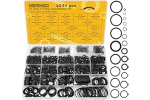 NBRINGO 1040 PCS 21 Size O Ring Assortment Kit, Industrial-Grade Nitrile Rubber O-Rings for Automotive Repairs, Kitchen Faucets, Pressure Washers and Assorted Plumbing - Durable & Oil Resistant
