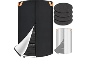 Eakertte Tire Cover for Storage, Dual-Sided Use, 420D Waterproof Tire Storage Bag with 4 Felt Pads, Waterproof Zipper, Reflective Handles, UV Protection, Dirt-Resistant for Indoor & Outdoor Use –L