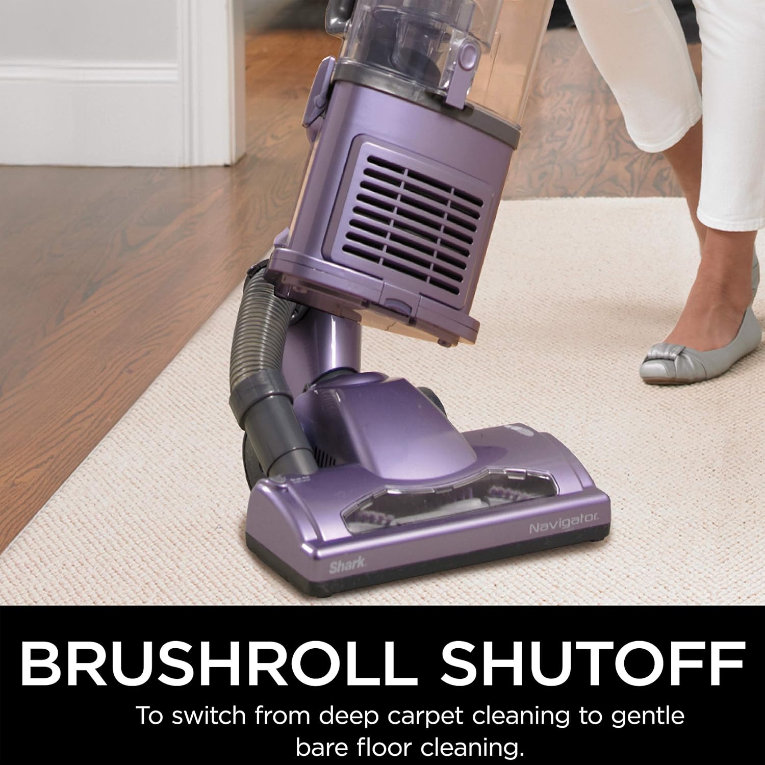 Shark Navigator Upright Vacuum for Carpet and Hard Floor with Lift-Away Handheld HEPA Filter, and Anti-Allergy Seal (NV352), Lavender - Household Upright Vacuums