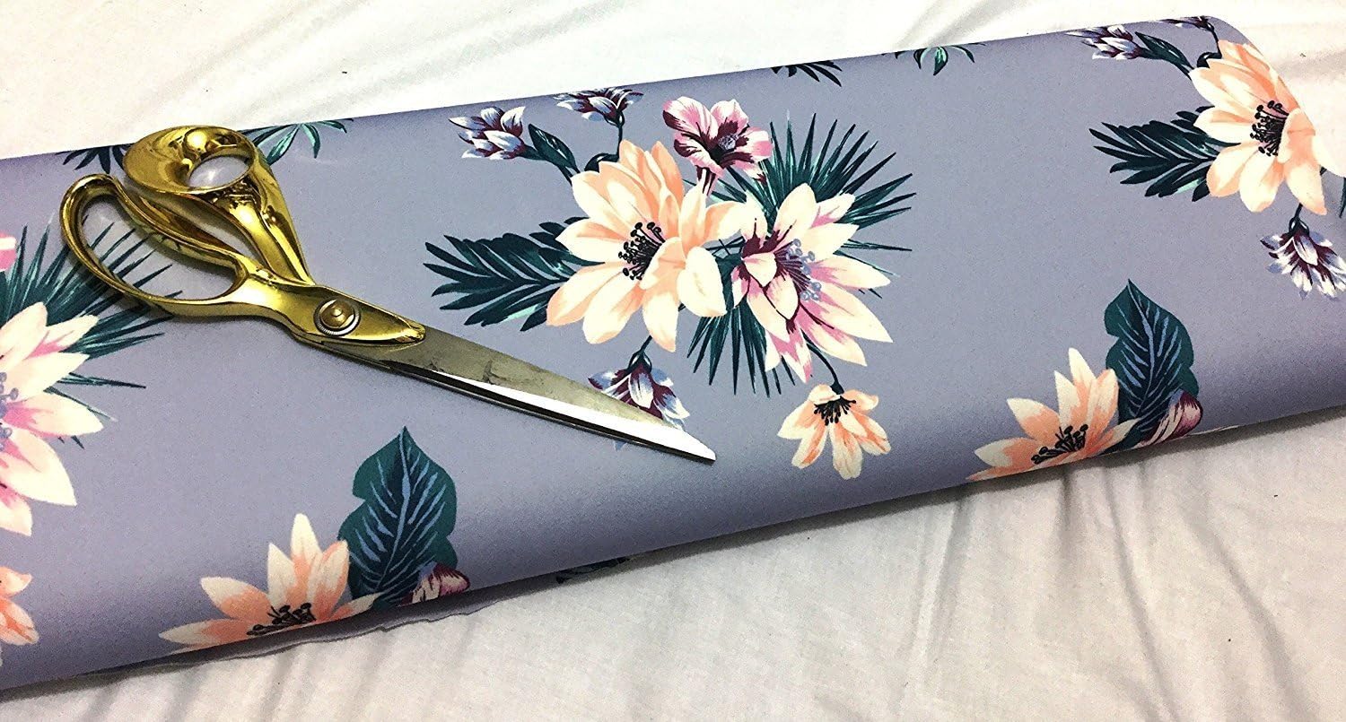 Bodycon Scuba Stretch Jersey Lilac Floral-African Dress/Craft Fabric Material