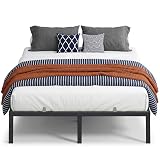VASAGLE Queen Metal Bed Frame 14 Inches Tall, 1100 lb Weight Capacity, No Box Spring Needed, with Under-Bed Storage, Easy Setup, Heavy-Duty Platform Bed, Mattress Retainers, Matte Black URMB651BD02S
