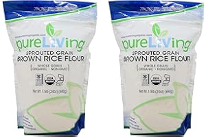 Pure Living Liv Organic SPROUTED Brown Rice Flour - 24 oz - PureLiving (Pack of 2) - Mildly sweet and aromatic, it acclimates itself well to a wide variety of both sweet and savory dishes