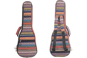 MUINS Ukulele Bag,21 23 26 Ukelele Case Thicker Pad For Soprano Concert Tenor Uke with Double Adjustable Straps and Handle (26 Inch, Orange)